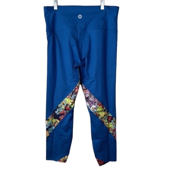 Soulgani Active Petite Blue Floral Leggings Size MP - Picture 5 of 13